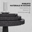 Pesi per Palestra 2 in 1 da 42 kg con 14 Dischi Bilanciere e Manubri in Acciaio Nero      
