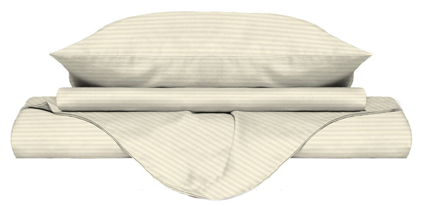 Doppelter Bettbezug mit Tasche und Kissenbezügen aus cremefarbenem Polyester-Satin prezzo