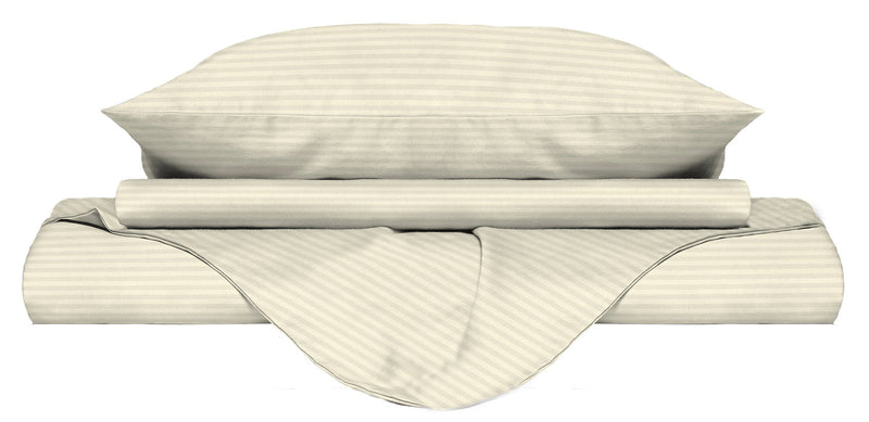 Copripiumino Matrimoniale con Sacco e Federe in Raso di Poliestere Panna