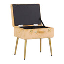 Pouf Valigetta 51x37x51 cm in Velluto Caramello