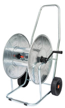 Carrello Avvolgitubo Manuale con Ruote 80 mt Tubo Ø3/4” in Acciaio Zincato Grigio Agrati