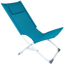 Spiaggina Sedia Prendisole Pieghevole 76x48x75 cm in Acciaio e Textilene Turchese