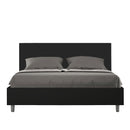 Letto Matrimoniale Senza Testata Imbottito in Similpelle Adele Nero Varie Misure