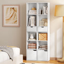 Scaffale Libreria 30x24x158 cm a 4 Ripiani Aperti con Armadietto e Cassetto in Legno Bianco      