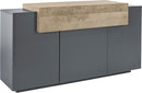 Credenza 4 Ante 160x45x86 cm Coro 3A Grigio Antracite Opaco/Rovere Wotan  