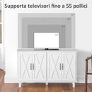 Mobile Multiuso 4 Ante 120x37x75 cm in MDF Bianco