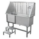 Vasca per Toeletta 127x47,5x136 cm Professionale con Accessori in Acciaio 