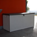 Baule Cassapanca da Esterno 120x48x57 cm in Resina Effetto Rattan