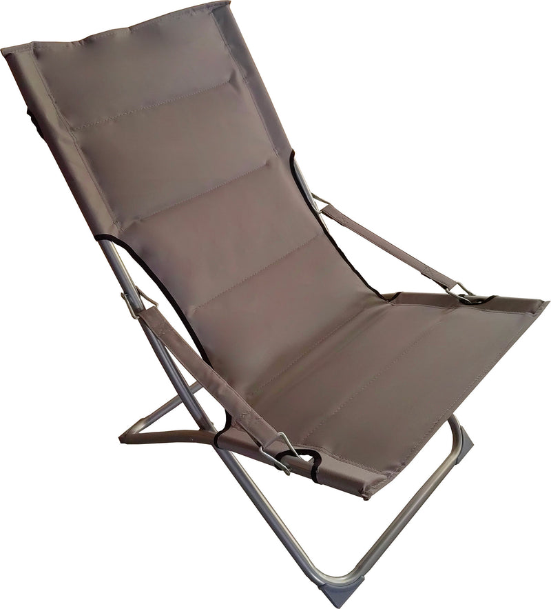 Spiaggina Sedia a Sdraio Prendisole Pieghevole 84x63x89 cm in Acciaio e Tessuto Oxford  Grigio