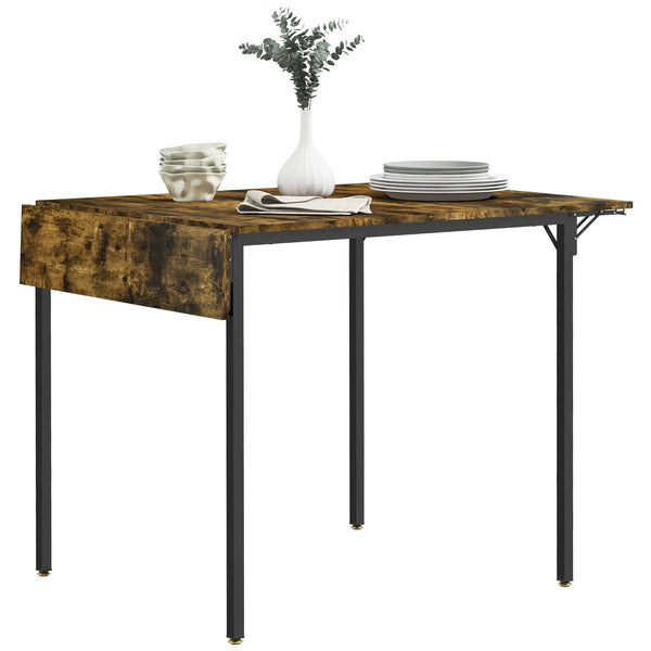 Tavolo da Pranzo a Ribalta 2-4 Persone Stile Industriale 120x79x79 cm Marrone Rustico sconto