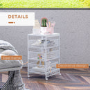 Carrello da Cucina Portaoggetti 3 Livelli 34x29,5x57,5 cm in Truciolato e Acciaio Bianco