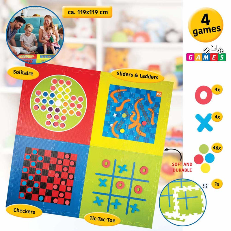 Tappeto Puzzle Maxi per Bambino 36pz 120x120 cm Giochi di Società con Accessori
