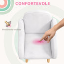 Poltrona per Bambini in Stile Scandinavo 46x51x55 cm Braccioli a Nuvola in Tessuto Bianco  