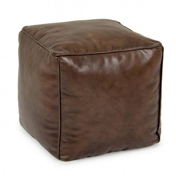 Hocker Mendez Brown 40x40 in braunem Leder sconto