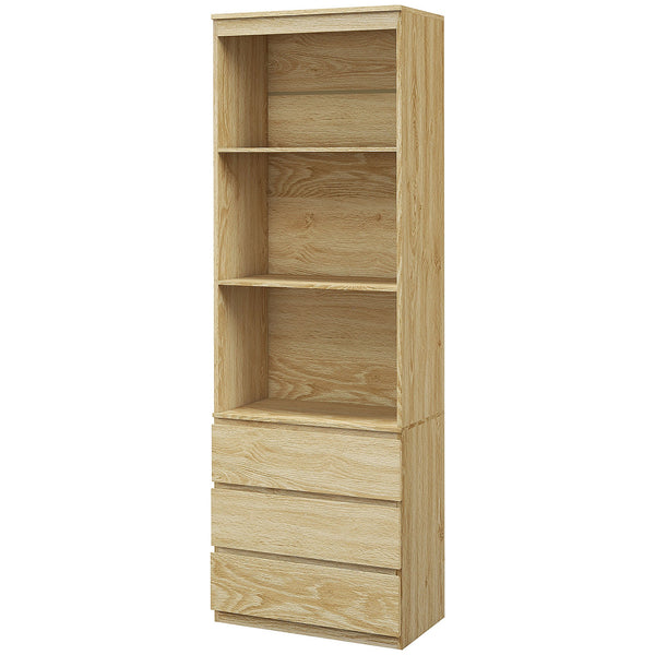 Mobile Libreria con 3 Ripiani e 3 Cassetti 60x35x180 cm in Legno Rovere sconto