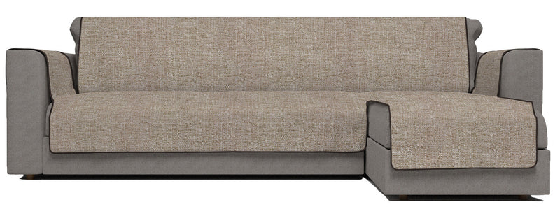 Copridivano in Poliestere con Penisola Destra Marrone Varie Misure