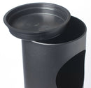 Pattumiera Gettacarte Ø24,3xh66,5 cm con Posacenere In Acciaio Verniciato Nero
