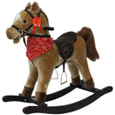 Cavallo a Dondolo per Bambini in Peluche con Suoni Marrone Chiaro
