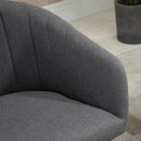Set 2 Sedie Imbottite 62x56x76 cm in Tessuto Effetto Lino Grigio Scuro