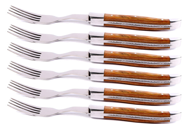 prezzo 6er Set Steakgabeln mit Tendor Alps Holzgriff