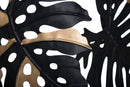 Pannelo Dark Leaf 133x6,5x63 cm in Ferro Nero e Oro