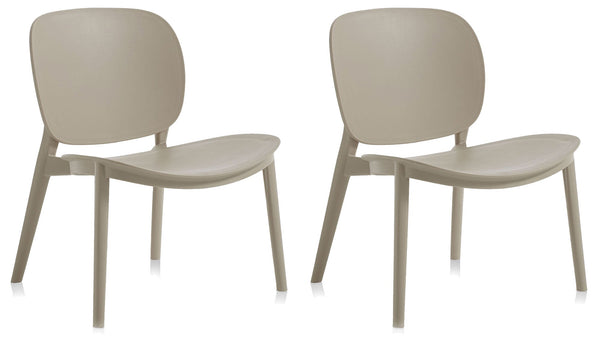Set mit 2 Stühlen 58x48,5x71 cm aus sandfarbenem Polypropylen prezzo