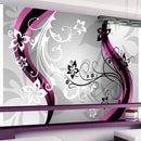 Fotomurale - Zig Zag Floreali Rosa 300X210 cm Carta da Parato Erroi
