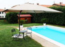 Ombrellone da Giardino Mercurio Decentrato 3x3 m in Alluminio Nero Telo Beige