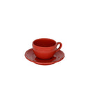 Set 6 Tazzine da Caffè con Piattino Ø7,5xh5 cm in Gres Porcellanato Juliet Rosso