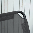 Dondolo da Giardino 2 Posti 144x117x173 cm con Tettuccio Regolabile e Cuscini in Acciaio e Poliestere Grigio 