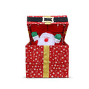 Scatola Regalo Babbo Natale 20x20x30 cm con Luci e Movimento Rosso