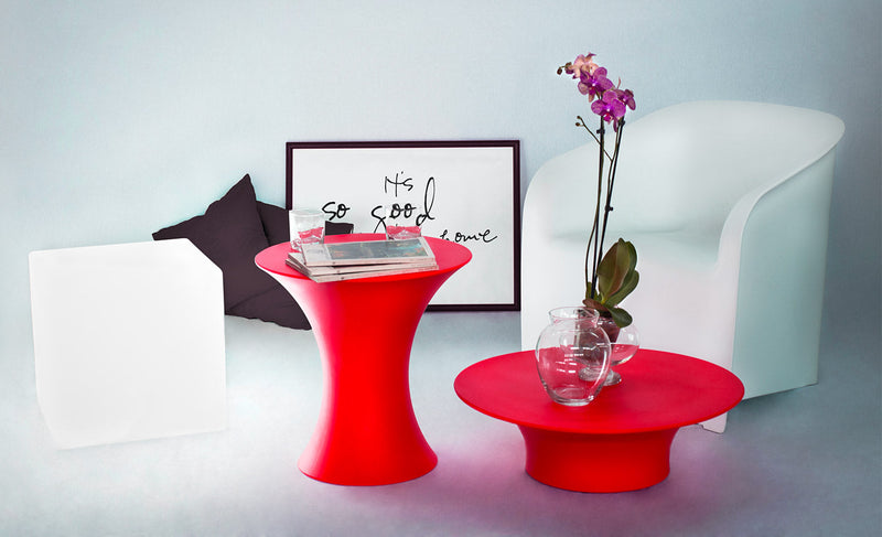 Tavolino da Giardino Componibile Ø37x47 cm in Resina Arkema Olimpo Cherry