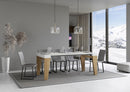 Consolle Allungabile 90-196x40x77 cm in Nobilitato Bianco e Marrone
