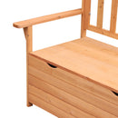 Panchina da Giardino 2 Posti con Vano Contenitore in Legno 112x58x84 cm 