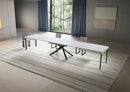  Tavolo Allungabile 180-440x90x74 cm Niket Bianco Frassino Gambe Antracite