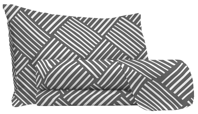 Set Lenzuola Sopra Sotto e Federe in Microfibra City Life Grey Varie Misure