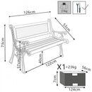 Panca Ghisa Ginevra 126x53x73 h cm in Legno Antracite