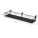 Portapiante per Ringhiera 100x31x12 cm in Metallo Nero
