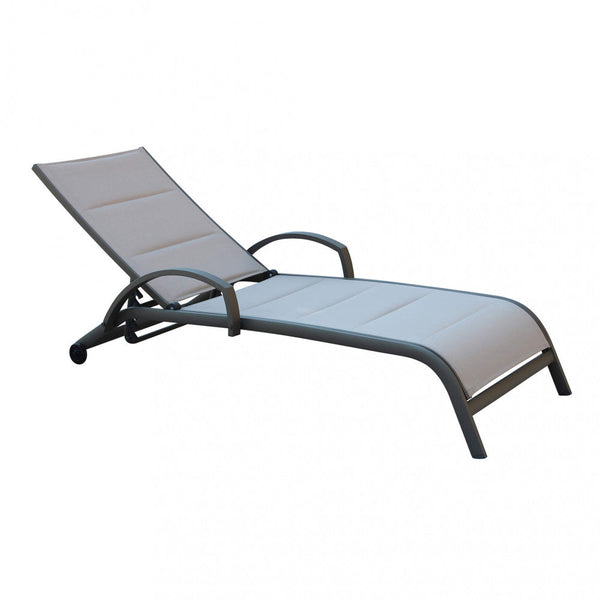 acquista Malaga Stapelbare Garten-Sonnenliege 196,5 x 71 x 92,5 h cm in taubengrauem Aluminium