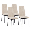 Set 4 sedie da Salotto 50x44x96 cm in tessuto Milano Beige