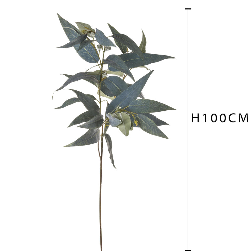 Set 3 Rami Artificiali di Eucalipto Altezza 100 cm Verde