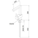 Rubinetto Miscelatore Monocomando Girevole Lavello Alto in Ottone Mariani Quadra Cromato