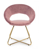 Set 2 Poltrone 58x69x81 cm in Poliestere Effetto Velluto Rosa