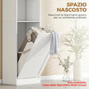 Mobile Bagno Alto 40x30x170 cm con Mobile a Ribalta e Mensole in Pannello Truciolare Bianco      