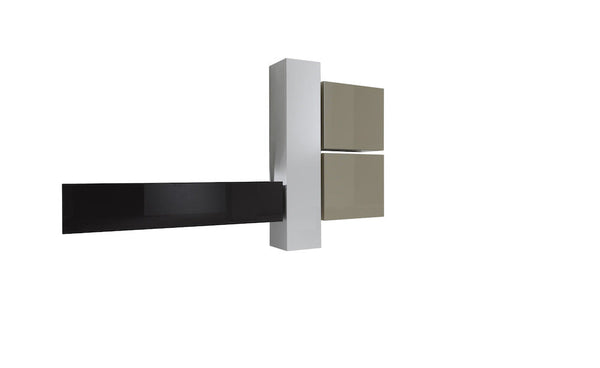 Ausgestattete Wand Wohnzimmermöbel 4 Hängemöbel 225x31x139cm TFT Boost Weiß und Anthrazit und Beige sconto