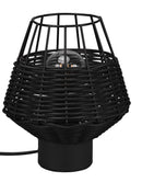 Lampada da Tavolo da Interno Attacco E27 in Tessuto Nero