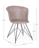 Set 2 Sedie 56x54x76 cm in Similpelle Nero e Beige