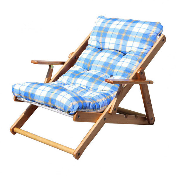 Miele Relax Sessel 3 Positionen mit Kissen 84x60x100 h cm in blauer Baumwolle prezzo
