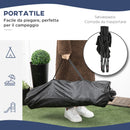 Sedia da Campeggio Pieghevole 58x148x90 cm con Poggiapiedi Nera