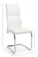 Set 4 Sedie Imbottite 44x58x104 cm Thelma in Ecopelle Bianco